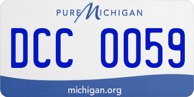 MI license plate DCC0059
