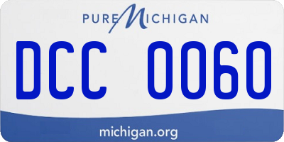MI license plate DCC0060