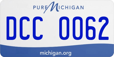 MI license plate DCC0062