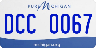 MI license plate DCC0067