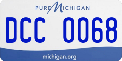 MI license plate DCC0068