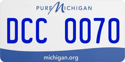 MI license plate DCC0070