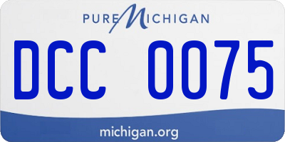 MI license plate DCC0075