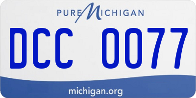 MI license plate DCC0077