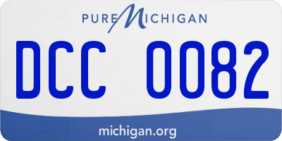 MI license plate DCC0082