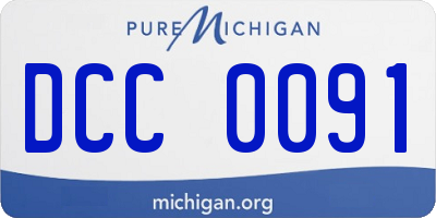 MI license plate DCC0091