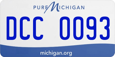 MI license plate DCC0093