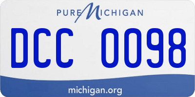 MI license plate DCC0098