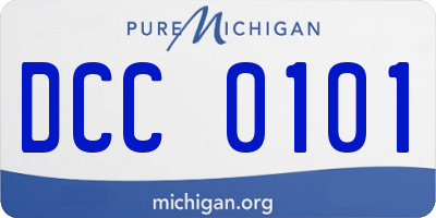 MI license plate DCC0101