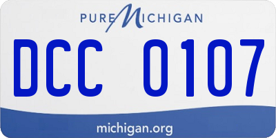 MI license plate DCC0107