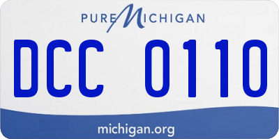 MI license plate DCC0110