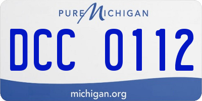 MI license plate DCC0112