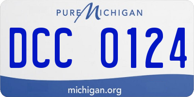 MI license plate DCC0124