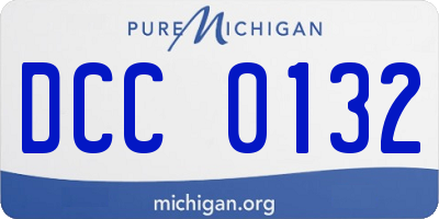 MI license plate DCC0132