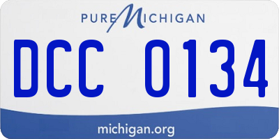 MI license plate DCC0134