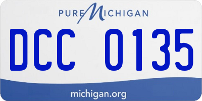 MI license plate DCC0135