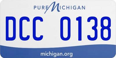MI license plate DCC0138