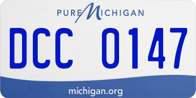 MI license plate DCC0147
