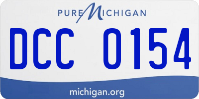 MI license plate DCC0154