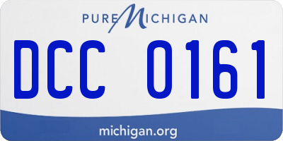 MI license plate DCC0161