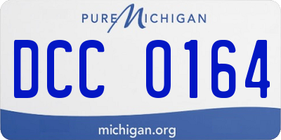 MI license plate DCC0164