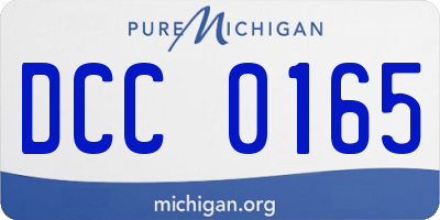 MI license plate DCC0165