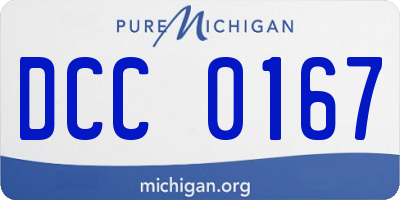 MI license plate DCC0167