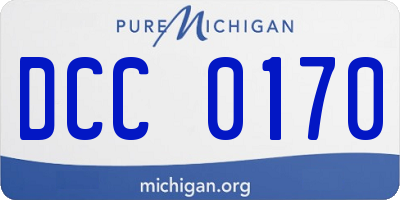 MI license plate DCC0170