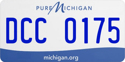 MI license plate DCC0175