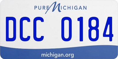 MI license plate DCC0184