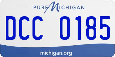 MI license plate DCC0185