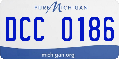MI license plate DCC0186