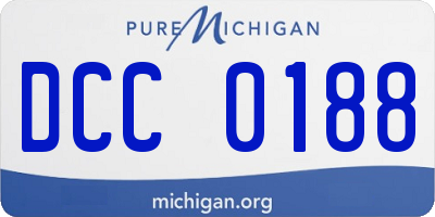 MI license plate DCC0188