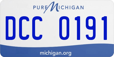MI license plate DCC0191