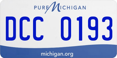 MI license plate DCC0193