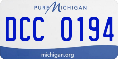 MI license plate DCC0194