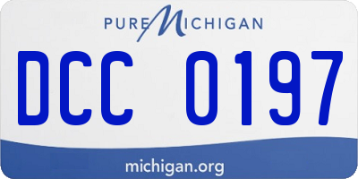 MI license plate DCC0197