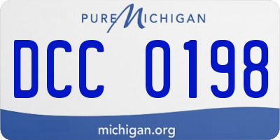 MI license plate DCC0198