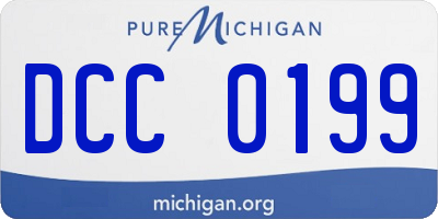 MI license plate DCC0199