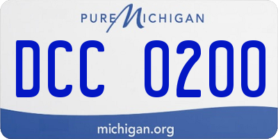 MI license plate DCC0200