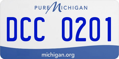 MI license plate DCC0201