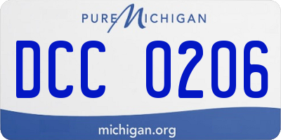 MI license plate DCC0206