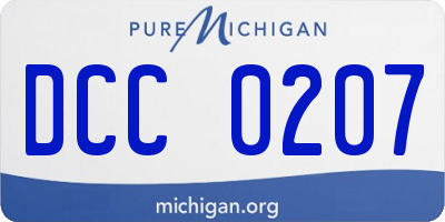 MI license plate DCC0207