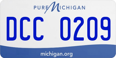 MI license plate DCC0209