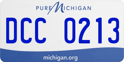 MI license plate DCC0213