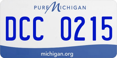MI license plate DCC0215