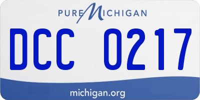 MI license plate DCC0217