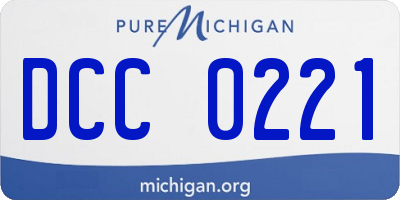 MI license plate DCC0221