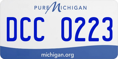 MI license plate DCC0223