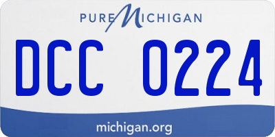 MI license plate DCC0224